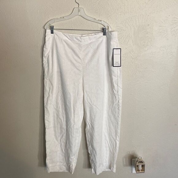 Charter Club Pants - Charter Club Cropped Pointelle Womens Pull-On Pants X-Large Preppy Party NWT